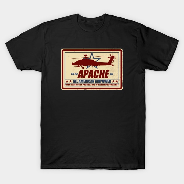 AH-64 Apache (distressed) T-Shirt by TCP